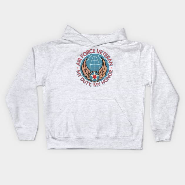 Air Force Veteran Kids Hoodie by Distant War